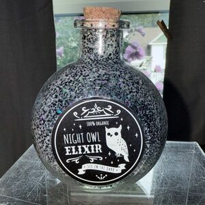 Night Owl Elixir Black Decorative Bottle